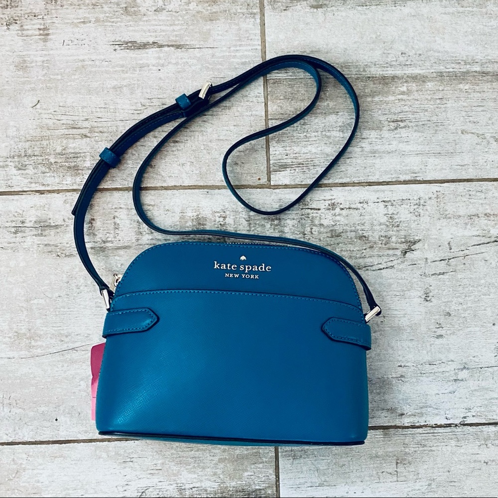 Kate Spade DARK PEACO dome crossbody Staci saffiano
